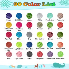 3D Pen Filament Refills 30 Colors, Yungden PLA 1.75mm for 3D Pen, High Precision Diameter Tolerance ±0.02MM, 300 feet in Total, 3D Pen Colors, Compatible with MYNT3D, SCRIB3D 3D Pens and 3D Printer