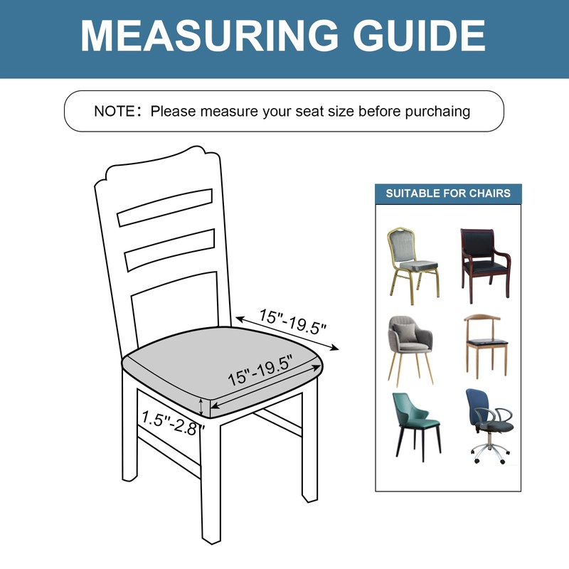 Genina Waterproof Seat Covers for Dining Room Chairs, Stretch Chair
