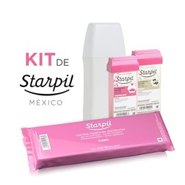 Kit de Verano Starpil, 1 calentador de cera ergonmico, 2 ceras espaolas depilatorias en Roll-On y 1 paquete de bandas para depilar                    