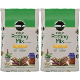 Miracle-Gro Indoor Potting Mix, Blended for a Variety of Houseplants, Feeds for up to 6 Months, 16 qt., 2-Pack