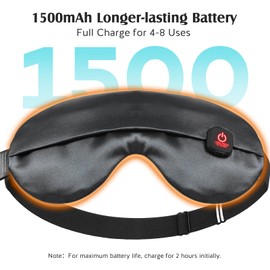 YFONG Cordless Heated Eye Mask, Long-Lasting Warm Eye Compress Mask for Dry Eyes Stye Relax Eye Strain, Temperature Control, Dry Eye Mask for Sleep, Blepharitis, Dark Circles, MGD (Grey)