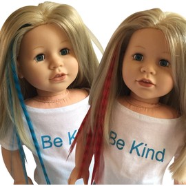 The New York Doll Collection Hair Clips Extensions for 18 Inches/46 cm Dolls - Doll Wigs Piece - Red & Blue - for Girls Doll Accessories