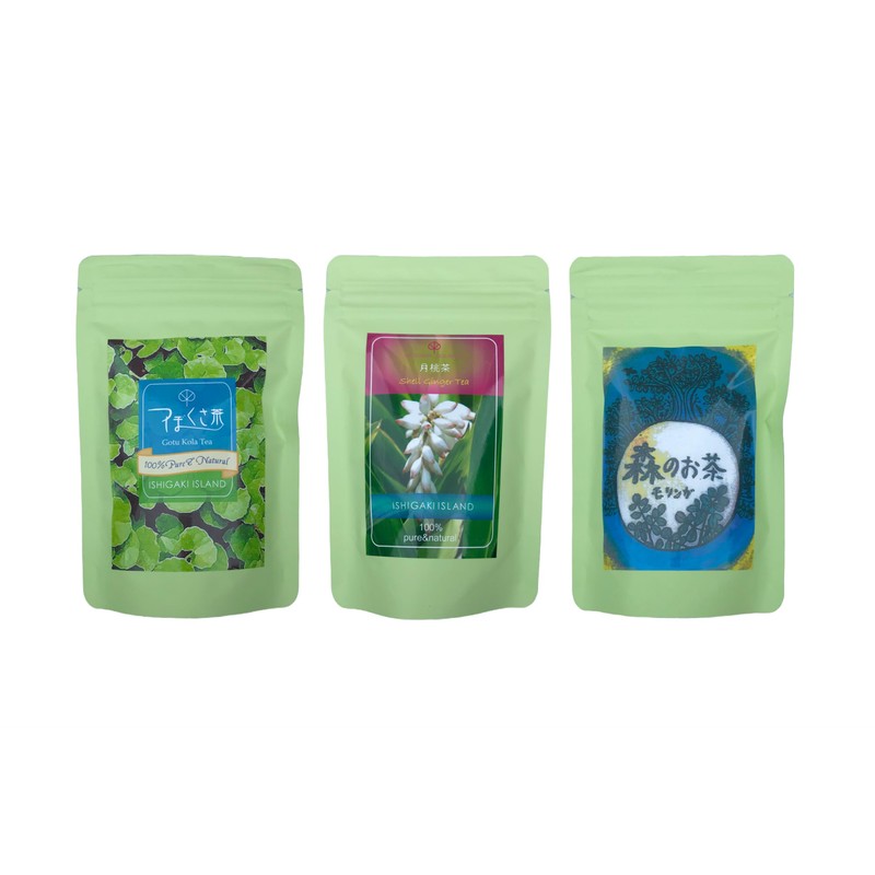 All Ishigakijima Tsubokusa Tea, Moon Peach Tea, Moringa Tea Contents: