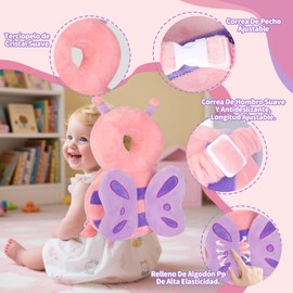 Kasvot Mochila Protectora de Cabeza de Bebé, Protector de Cabeza para Bebe, Almohadillas de Seguridad Ajustables para Bebés Caminantes, Auzl Ángel