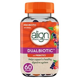 Align Align DUALBIOTIC PREbiotic + PRObiotic Gummies for Women & Men, Helps Support a Healthy Digestive System, Made With Naturally Fruit Flavours, 60 Count