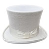 White Wool Felt Top Hat Wedding Uncle Sam 7" Tall