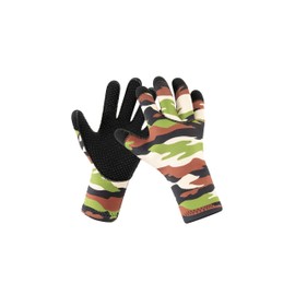 YDQUANI 3mm Camouflage Wetsuit Gloves Anti-slip Warm Neoprene Diving Gloves Wear-Resistant Fingertips Anti-scratch Scuba Gloves for Men Women Snorkelling Swimming Surfing Fishing