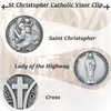 2 PCS St Christopher Medal Visor Clip, Our Lady of
