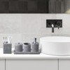 Resin Grey Bathroom Accessories Set 5 Pcs, Lotion Soap Dispenser,