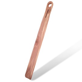 CONSDAN Shoe Horn | USA Grown Solid Cedar Wood Shoe Horn, Shoe Horn for Men Women and Senior, Wooden Boot Horn, Shoe Helpers, 15" L