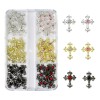 3d Cross Nail Art Zircon Embedded Retro Alloy Rhinestones Color