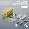 Ranbo 2 Pcs Solid Brass Glass Shelf Brackets, Heavy Duty