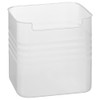 Clear Plastic Storage Container, Square Bin with Ribbed Design, White