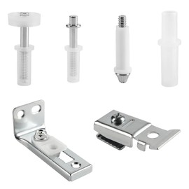 6 Pcs Bi-Fold Door Repair Kit, Bifold Door Hardware Repair Replacement Part with 3/8" Pivots, 7/8" to 1" Guide Wheel and Brackets for Accordion Barn Folding Door