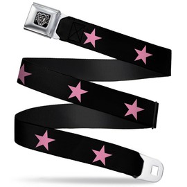 Buckle-Down Seatbelt Belt - Star Black/Blue - 1.5" Wide - 24-38 Inches in Length