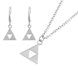 Antique Gold Plated Metal Leather Chain Zelda Pendant Necklace, Stainless Steel, na gem