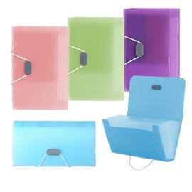 4 PCS Color Caramelo A6 Organizador de archivos de acordeón, Organizador de Archivos de Acordeón de 13 Bolsillos, Cartera de Plástico para Tarjetas, M