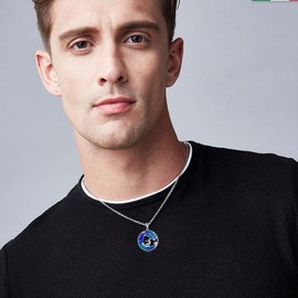 VONALA Surfer Necklace for Men Sterling Silver Surfboard Pendant Ocean Wave Beach Necklace Surfer Jewelry for Men Teens Boy