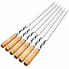 6-Piece 55cm Stainless Steel BBQ Skewers for Grilling – Reusable