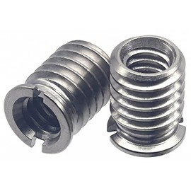 HITHUT Stainless Steel 1/4"-20 Female to 3/8"-16 Male Convert Screw Adapter 2 Pieces 12.5mm Height