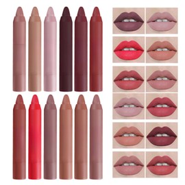 Agrifilm Matte Velvet Lipstick Lip Crayon Nourishing Non-Stick Cup Lip Stain Lip Gloss,Long-lasting Waterproof Lip Stick Lip Makeup for Women (4)