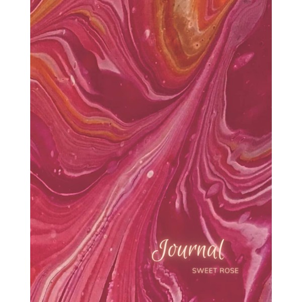 Journal 'Sweet Rose': 8 x 10 Blank Lined Notebook Original