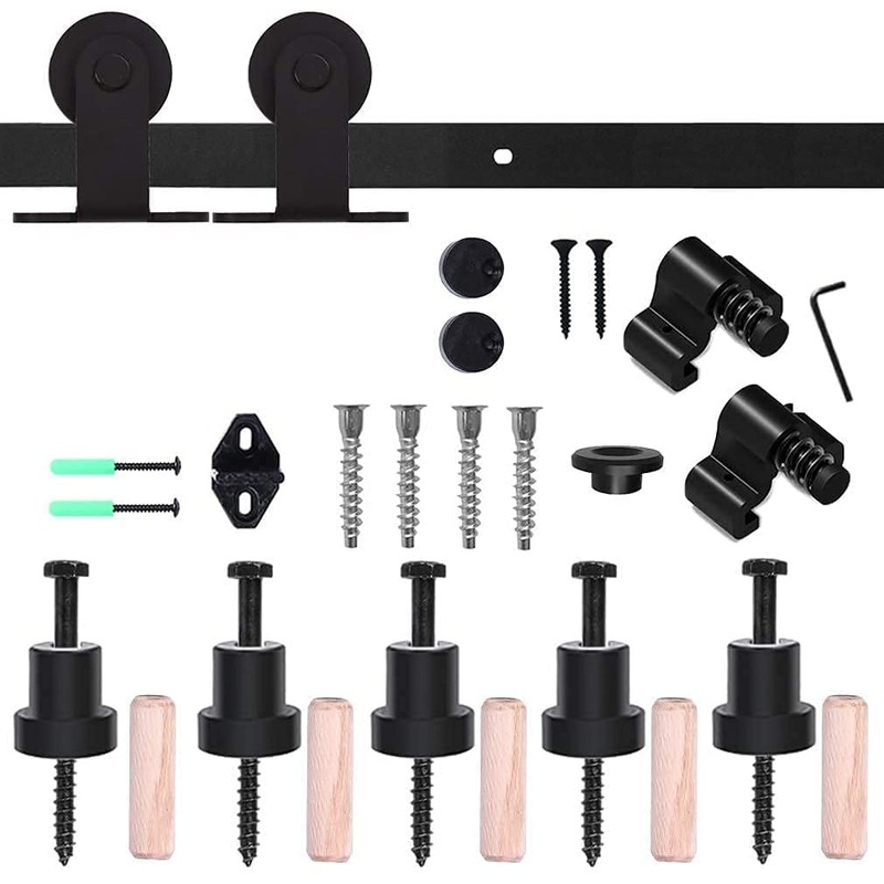 CCJH 6FT Sliding Track Barn Door Hardware Kit for Single