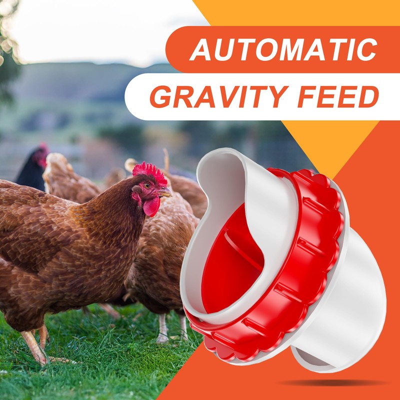 ZenxyHoC DIY Chicken Feeders No Waste, 6 Ports Poultry Feeder