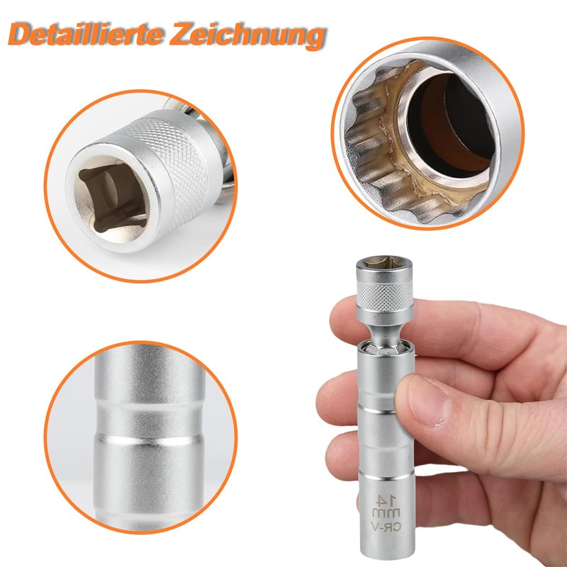 Finkow Spark Plug Wrench, Pack of 2, 14 mm and
