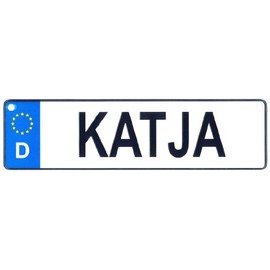 Katja - 10.5" x 2.75" European License Plate (Germany)