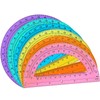 6 Pieces Math Bulk Plastic Protractors 180 Degrees 6 Inch
