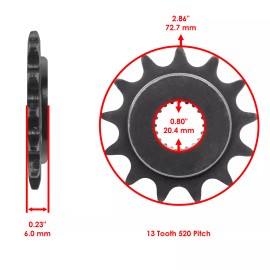 Caltric Front Drive Chain Sprocket for Kawasaki 13144-0064 13144-0035 Teeth 13