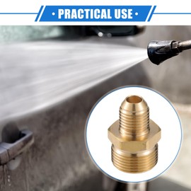 VekAuto Pressure Washer Connector, 14mm M22x1.5 to M14x1.5 Male Adapter Brass Screw Hose Connector Universal for Pressure Washer Brass Copper Tone Auto Accessories