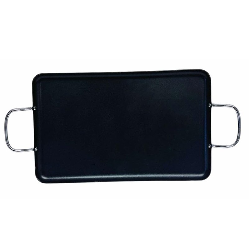 Aluminum Double Burner Non-Stick Griddle 19"x11-1/2", Compatible W/All Cooktops