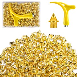 130 Pack 3/16 Inch Stainless Steel Pyramid Track Spikes with Wrench