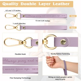 Inbagi 32 Pcs Christian Keychain Bulk Religious Bible Verse PU Leather Keychain Biblical Gifts for Church Sunday School Women(Morandi Color)