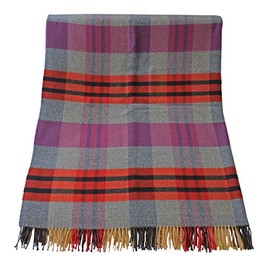 Blanket Plaid Blanket Lilac Grey 100% Merino Wool
