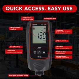 KNKCS Paint Thickness Gauge for Cars - Accurate Mil Thickness Gauge for Iron/Aluminum/zinc Car Body Filler Tester for Used Car Buyers & Auto Body Shops, with Rotating Screen & Continuous Measurement