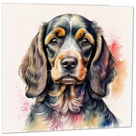 Watercolor Cocker Spaniel Greeting Card - Dog Card 145mm x 145mm