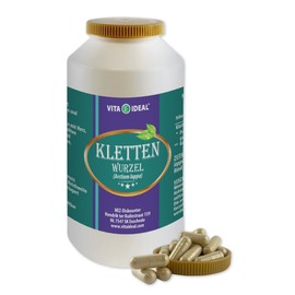 VITA IDEAL® Burdock - Root 90 Capsules - Arctium lappa - Basket Flowers - Burdock Root - Daily Serving 960 mg Burdock Root Pure Powder - No Additives