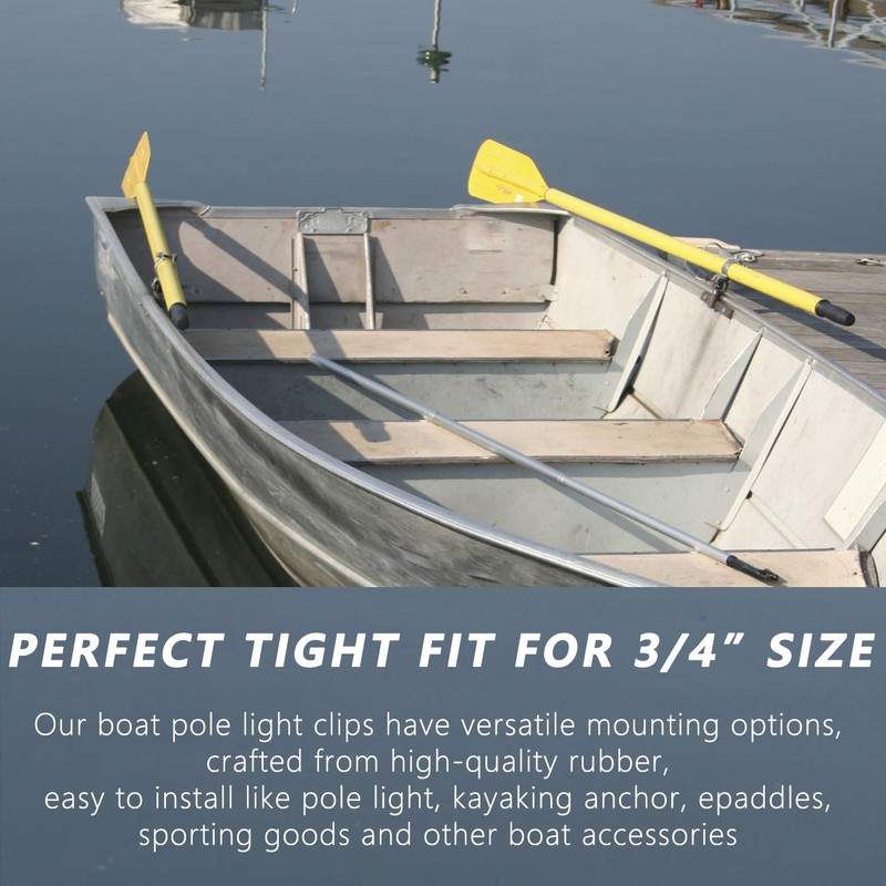 UPTTHOW 6Pcs Rubber Pole Light Storage Clips for Boat to