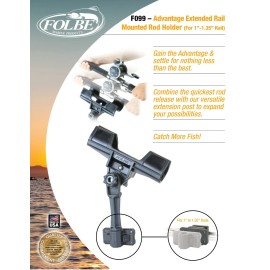 Folbe Advantage Extended Rail Mounted Fishing Rod Holder for 1.040"-1.35" Rails