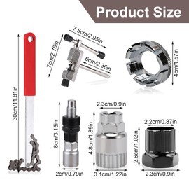 6PCS Bike Cassette Removal Tool, Bicycle Repair Tool Kit Include Crank Extractor Wrench Bottom Bracket Remover Flywheel Chain Sprocket Remover