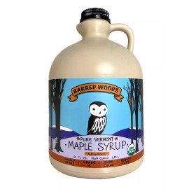 Barred Woods Maple Real Maple Syrup - 1/2 Gallon 100% Pure Organic VT Maple Syrup - Dark Robust
