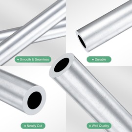 M METERXITY 1-Pack 250mm 6063 Aluminum Round Tube, 15mm ID 25mm OD Seamless Aluminum Tubing for Construction/Machining/DIY Crafting, Metal Straight Pipe [0.59x0.98x9.8IN]