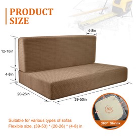 LWuuywa RV Dinette Sofa Cushion Covers-Elastic Camper Cushion Slipcover-Stretchable Loveseat Sofa Furniture Protector for RV Camper Car Bench1 Backrest Cover & 1 Bench Cover (2PCS Khaki)