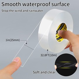 MILEQEE Window Seal Strip Tape for Winter Clear, 25 mm x 10 m, Weather Stripping Sealing Insulation Tape for Windows and Doors, Window Frame Sealer Draft Blocker Doors Seals Strips, 0.6 mm Thick