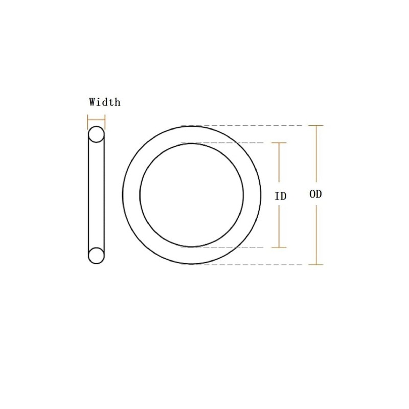Boxonly 50 PCS O Rings Nitrile Rubber Round O-Rings Seal