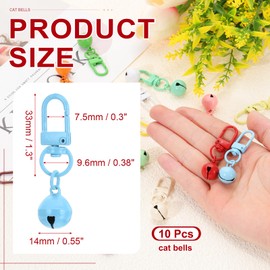 PATIKIL 10 PCS Dog Bell, Cat Bell Small Pet Collar Bells Keychain Cute Bulk Loud Jingle for Dog Collar Charm Pendant Necklace Accessories DIY Crafts Christmas, Blue