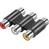 TECHZOCO Triple RCA Female Adapter 3 Way RCA Female Triple